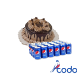 Cake de merengue + caja de refresco importado