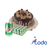 Cake de merengue + caja de cerveza