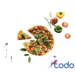 Pizza vegetariana( aceituna ,cebolla y pimiento)