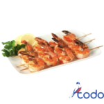 Brochetas de camarón