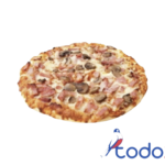 Pizza de jamón y champiñones