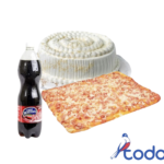 Cake de merengue + pizza familiar de jamón + pomo de refresco 1.5litro