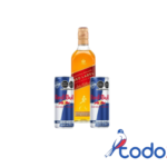 Botella de whisky johnnie walker red label 750ml + 2 red bull
