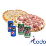 Oferta de 2 pizzas +2refresco +2cerveza