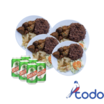 Oferta de 4 masa de cerdo + 4 cerveza + 4 postre